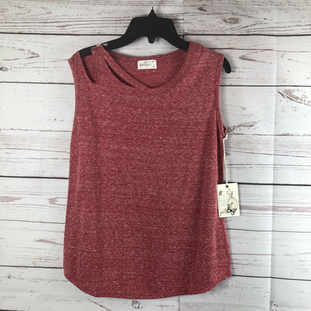 📦Glitz Small side slit on shoulders red scarlet - Picture 7 of 8